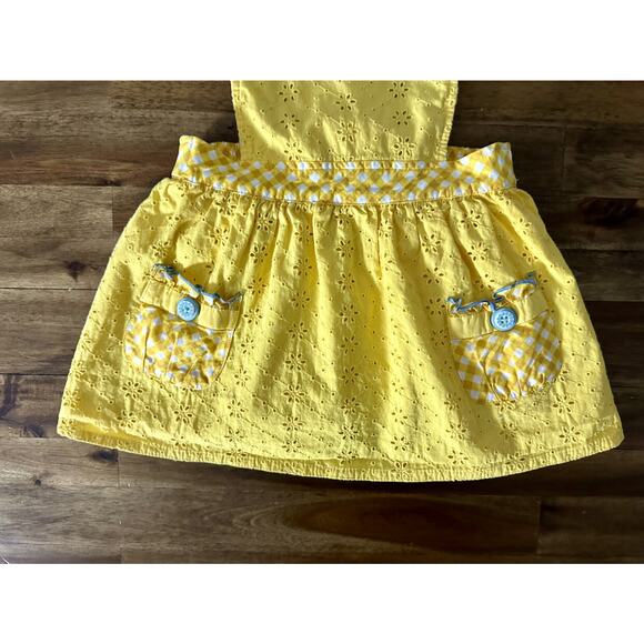 Matilda Jane Brilliant Daydream Splendid Sunshine Yellow Eyelet Ruffle Pinafore - Picture 5 of 8
